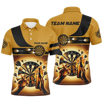Geel Grappig Bier Dart Polo Shirt voor Mannen L1380