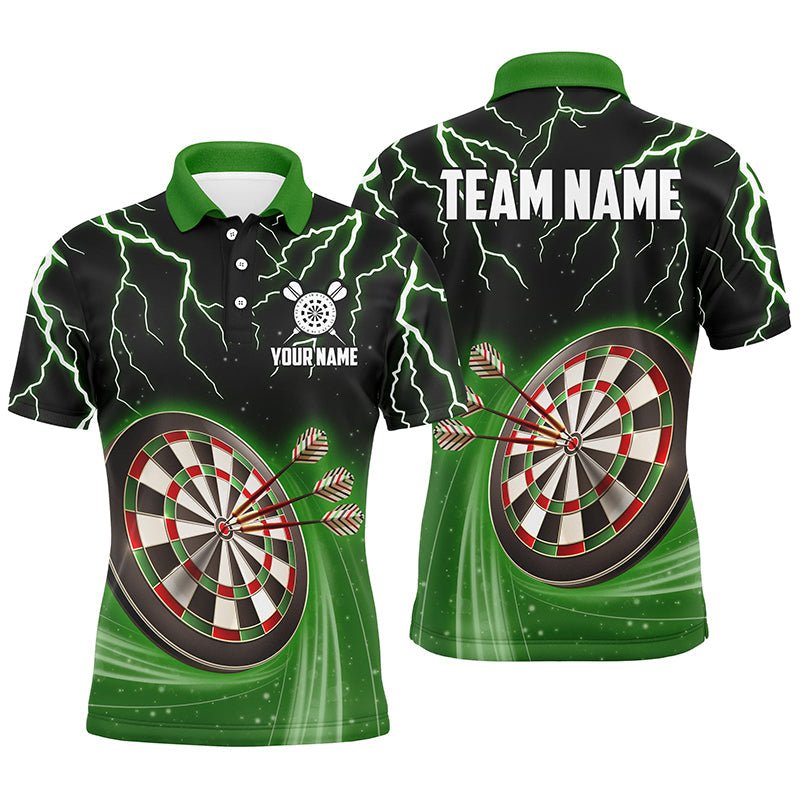 Heren Polo Jersey met Groene Bliksemstorm Darts L1454