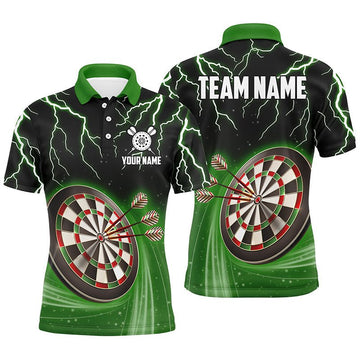 Heren Polo Jersey met Groene Bliksemstorm Darts L1454