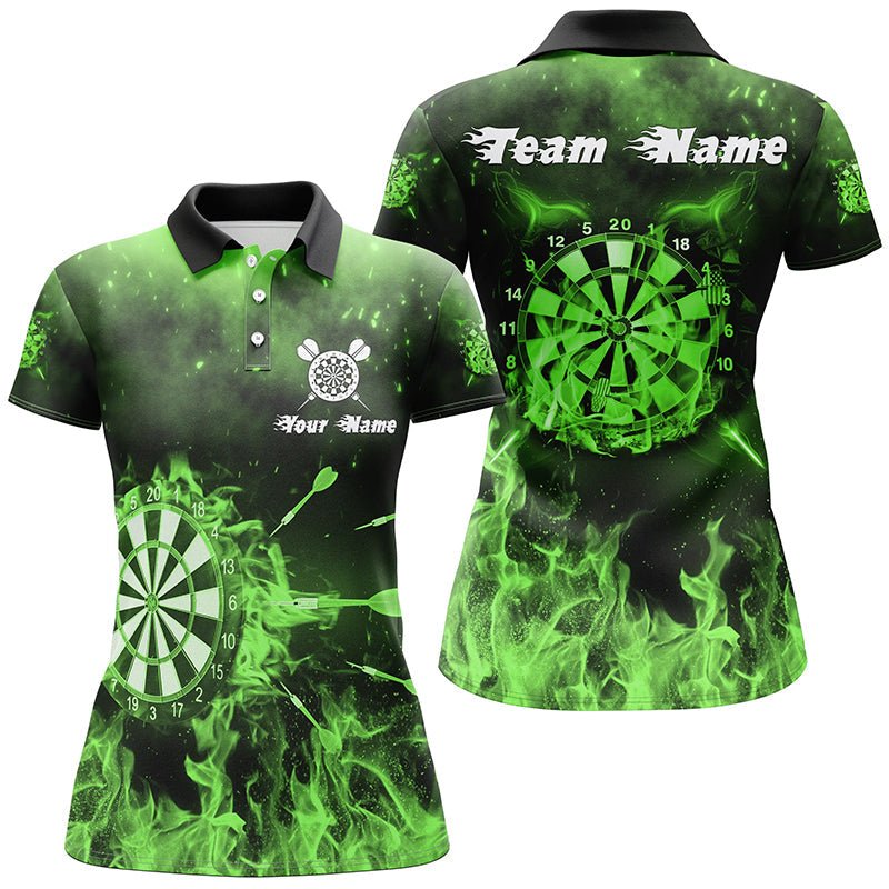 Groene Vlam Darts Poloshirt voor Dames L1378