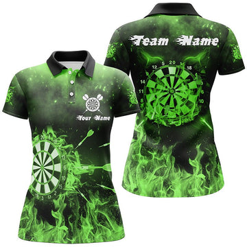 Groene Vlam Darts Poloshirt voor Dames L1378