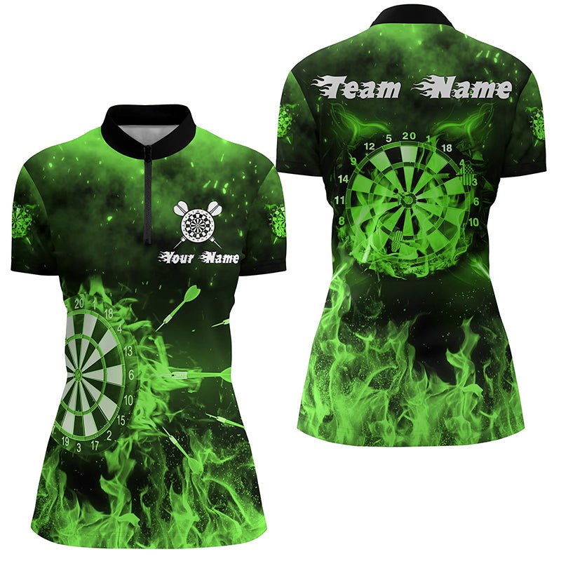 Groene Vlam Darts Poloshirt voor Dames L1378