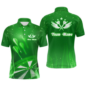 Heren Groen Vuurvlam Ster Dart Polo Jersey L1376