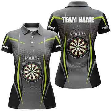 Dames Darts Polo Shirt in Groen-Grijs L1383