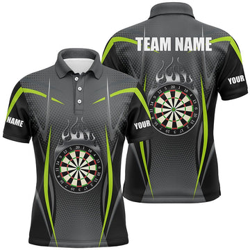 Heren Dart Polo Jersey Groen-Grijs L1383