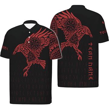 Heren Dart Polo met Raven Tattoo - Viking Thema, Krachtig & Aanpasbaar vk7127
