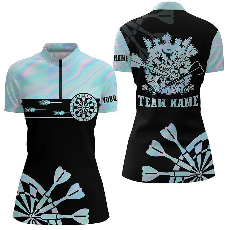 Holografische Tie-Dye Darts Trui met Rits voor Dames L1366