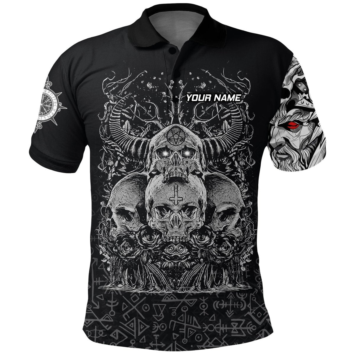Dart Polo Shirt met Viking Skull - Heren VK6398