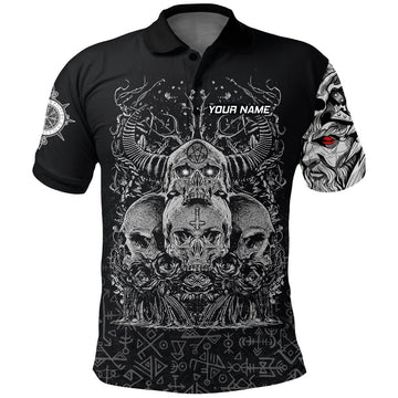 Dart Polo Shirt met Viking Skull - Heren VK6398