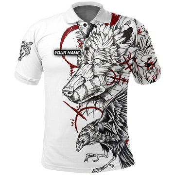 Viking Dart Polo - Fenrir en Raven Bloed Tattoo, Zwart, Heren VK4702