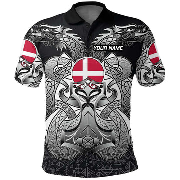 Viking Dart Polo - Mjölnir en Draken, Heren, Blauw VK6341