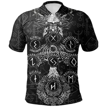 Viking Polo Dart Shirt - Odin Boom Runes VK7963