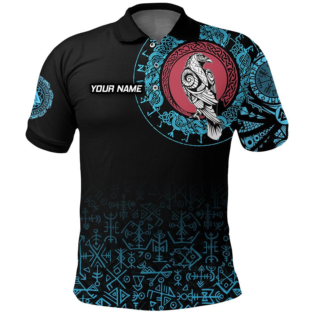 Viking Dart Polo - Raven Keltisch Cyan Tatoeage (Heren) VK9416