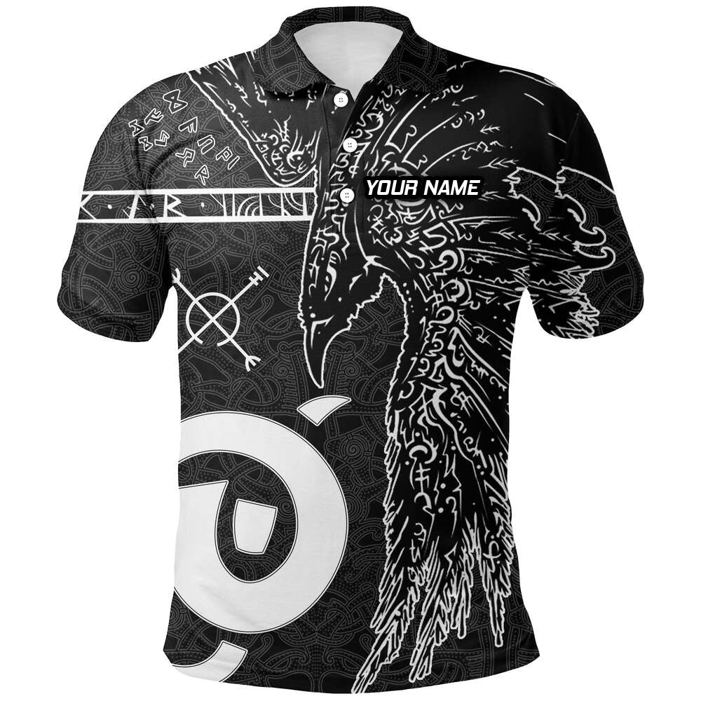 Viking Dart Polo - Raven Tattoo, Zwart, Heren VK9810