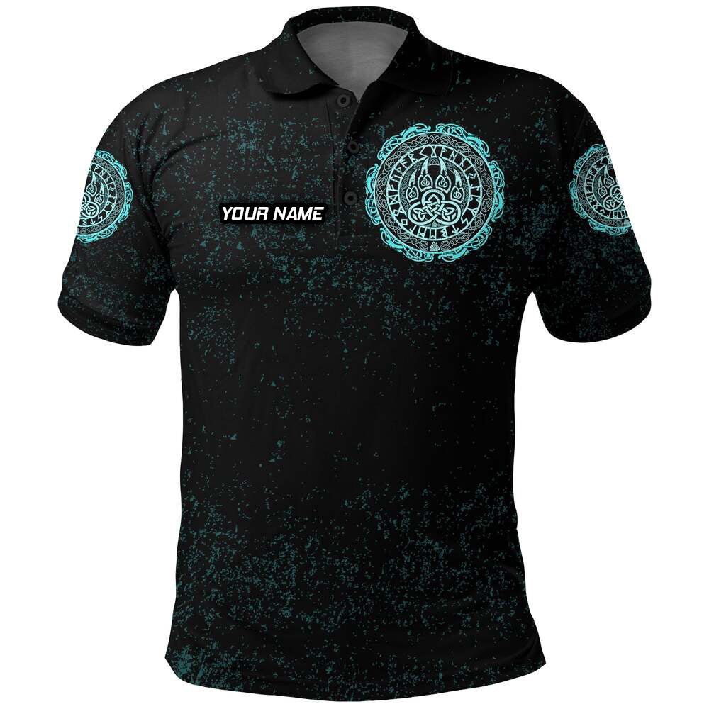 Viking Dart Polo - Berenklauw Cyan Tatoeage voor Mannen VK4025