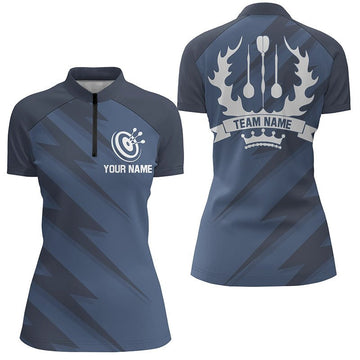 Dames Shirt met Bliksemprint in Marineblauw LDT0318 P789