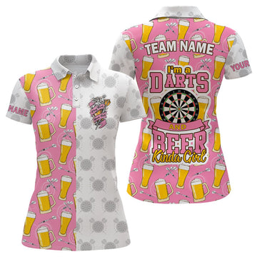 Dames Roze Darts Polo - Voor de Darts- en Bierliefhebber