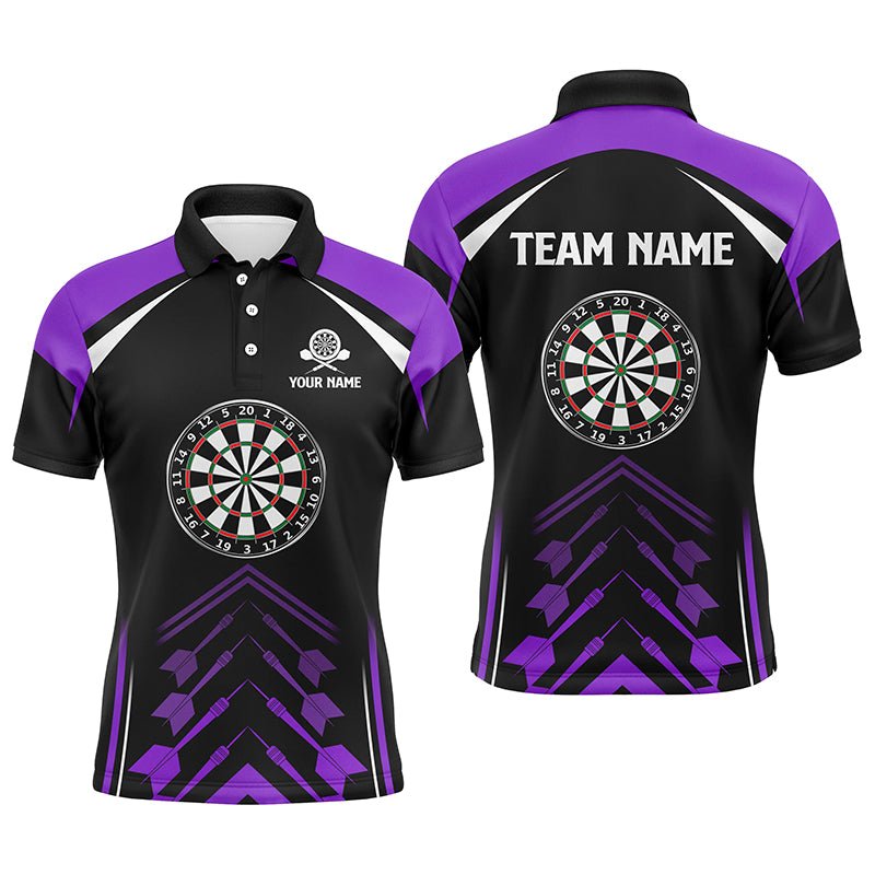 Heren Darts Polo Shirt in Paars en Zwart L1467