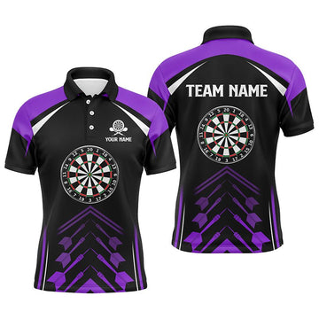 Heren Darts Polo Shirt in Paars en Zwart L1467