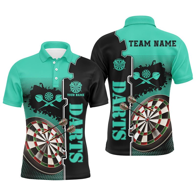 Heren Darts Polo Shirt in Turquoise en Zwart C677