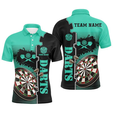 Heren Darts Polo Shirt in Turquoise en Zwart C677