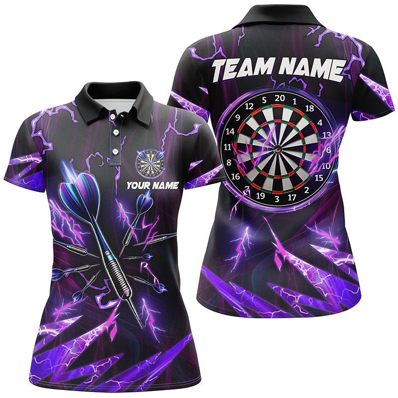 Lila Bliksem 3D Darts Poloshirt voor Dames L1350