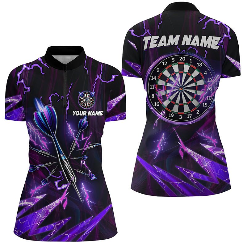 Lila Bliksem 3D Darts Poloshirt voor Dames L1350