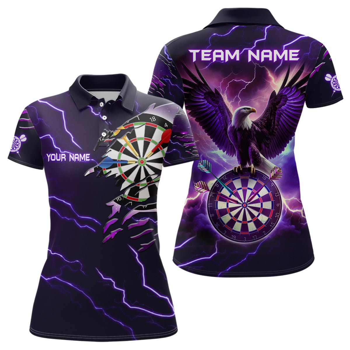 Lila Bliksem Arend Darts Polo Shirt voor Dames L1453