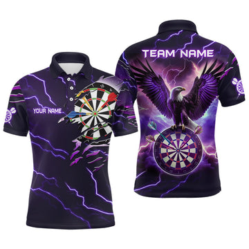 Lila Bliksem Arend Darts Poloshirt voor Mannen L1453