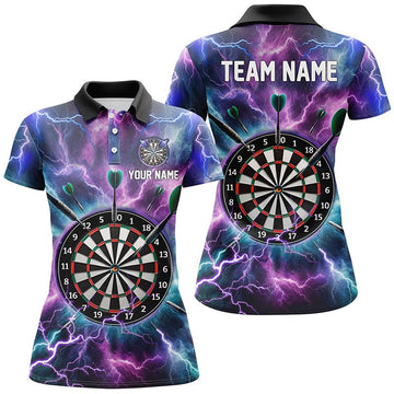 Zwart-Wit Darts Poloshirt voor Dames L1443