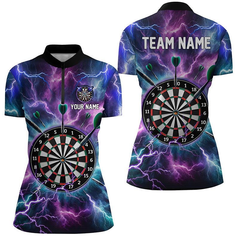 Lila Bliksem Darts Poloshirt voor Dames L1443