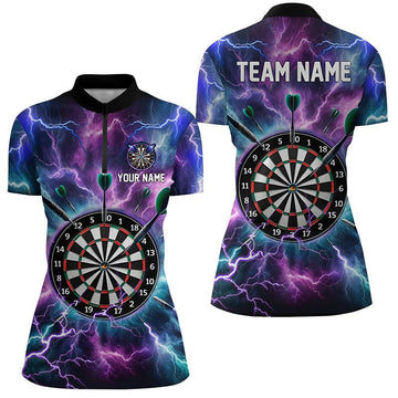 Lila Bliksem Darts Poloshirt voor Dames L1443