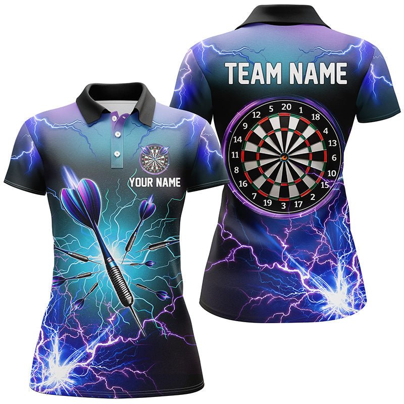 Lila Bliksem 3D Darts Polo Shirt voor Dames L1243