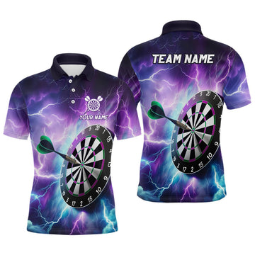Heren Polo Jersey met Paarse Bliksem Darts L1444