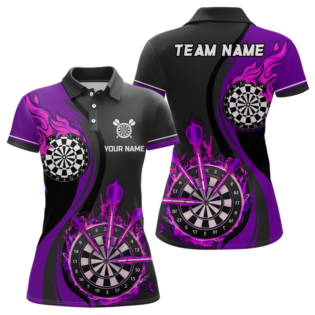 Dames Lilac Vuur Darts Poloshirt L1477