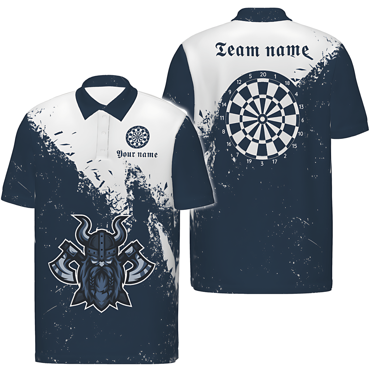 Heren Dart Polo "Viking Doel" in Marineblauw vk728