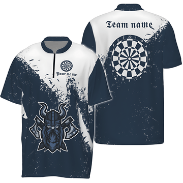 Viking Doel T-shirt voor Mannen met Kwartrits in Marineblauw