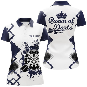 Dames Polo Shirt Marineblauw/Wit - Darts Koningin M259