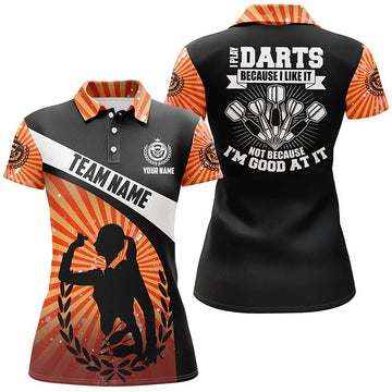 Dames Oranje Halo Darts Poloshirt V128
