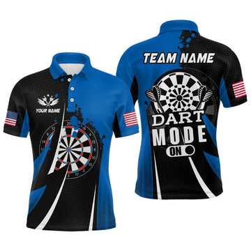 Heren Blauwe Dart Polo T-shirts - T1175