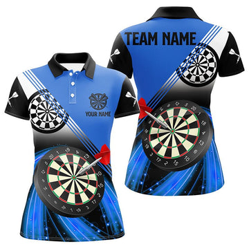 Op maat gemaakte Blauwe Darts Poloshirts voor Dames V1086