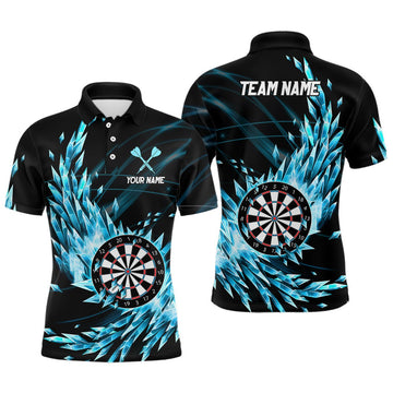 Blauwe Bevroren IJs Darts Poloshirts voor Mannen T1210