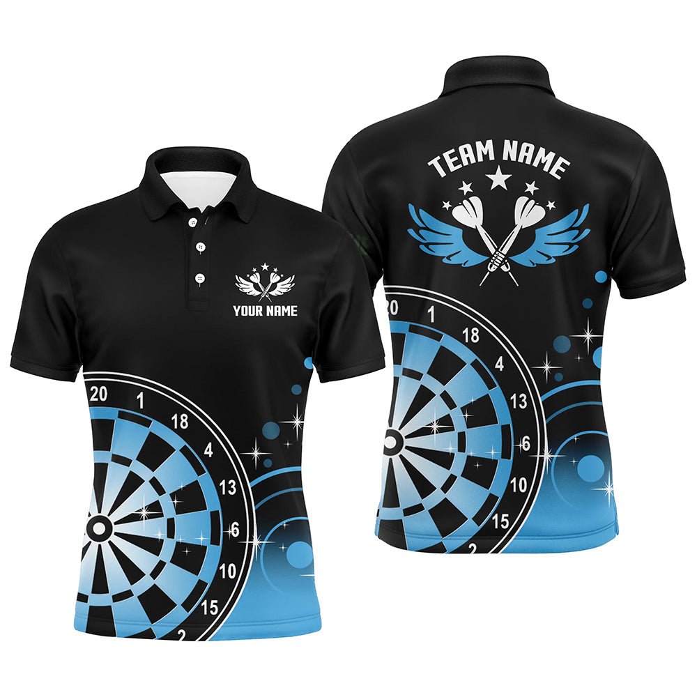 Heren Polo's met Darts Vleugels in Zwart en Blauw L1242