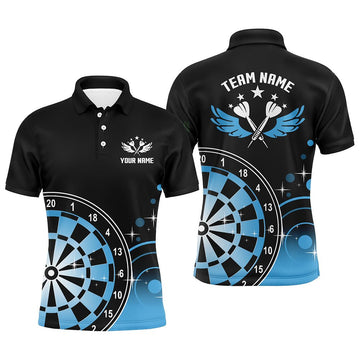 Heren Polo's met Darts Vleugels in Zwart en Blauw L1242