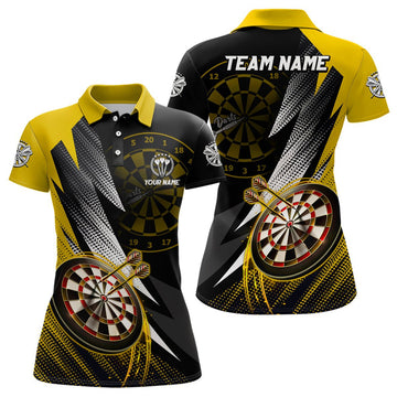 Dames Darts Polo Shirt in Geel en Zwart L1325