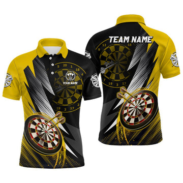 Heren Darts Polo Shirt Geel en Zwart L1325