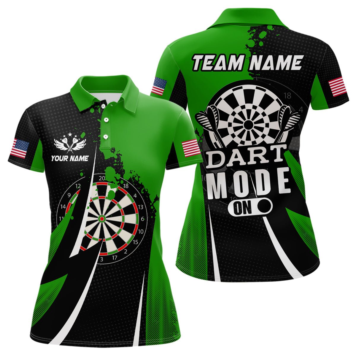 Dames Darts Polo Shirt in Groen - T1176