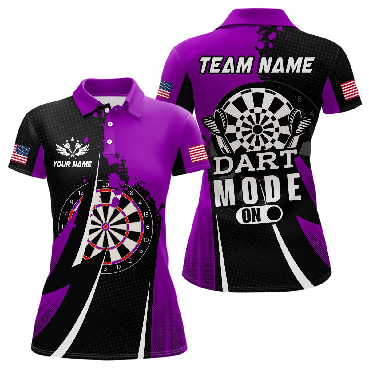 Dames Paars Dart Polo T-shirts T1174