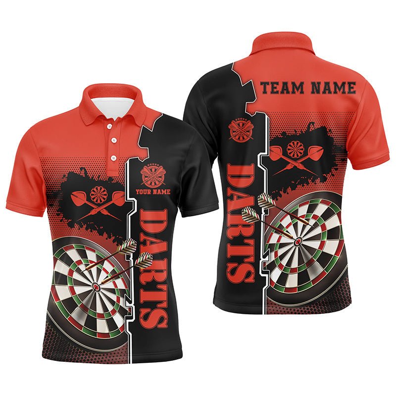 Heren Darts Polo Shirts in Rood en Zwart C677