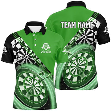 Zwarte en Groene Darts Polo voor Mannen L1408